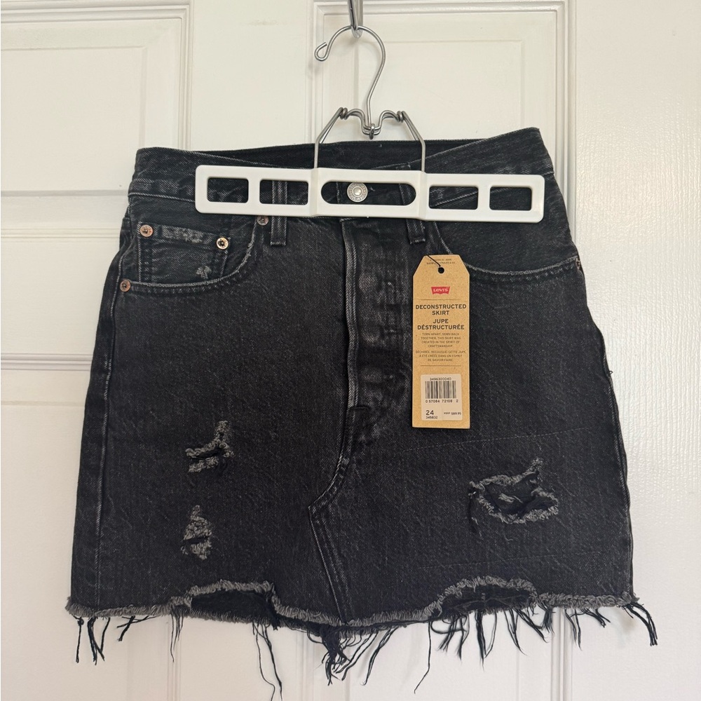 Levi’s Black Deconstructed Denim Skirt